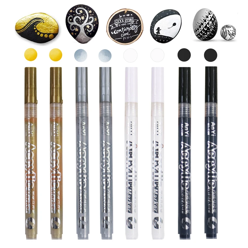 Copic Marker Classic - 3 ชิ้น/เซ็ตสีขาวปากกาสีอะคริลิคสําหรับ Rock ภาพวาด, หิน, เซรามิค,