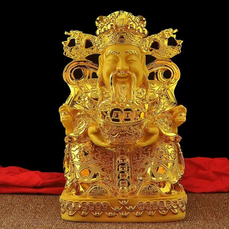 Resin Crafts - เฟิงสุ่ย รูปปั้นเทพเจ้าแห่งโชคลาภ ทำจากเรซิ่น ตกแต่งบ้าน ประดับทางเข้า ห้องนั่งเล่น