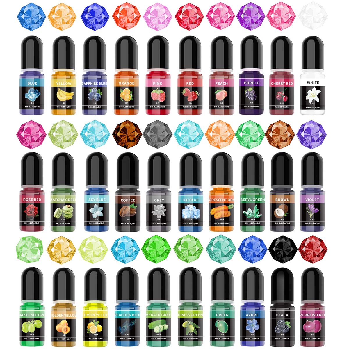 Epoxy Uv Resin Kit - 5 ml/ขวดอีพ็อกซี่เรซิ่นPigment Liquid Colorant Dye Universalอีพ็อกซี่เรซิ่นPigmentสําหรับUV
