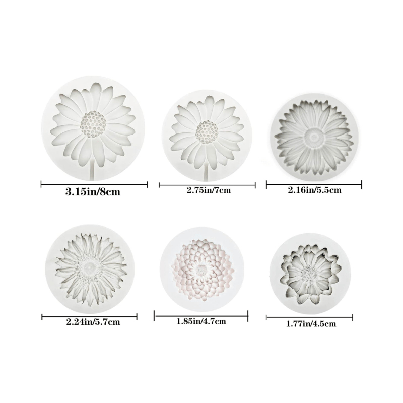 6 ชิ้น，แม่พิมพ์ซิลิโคนลายดอกทา - Resin Craft Ideas บทวิจารณ์และราคา